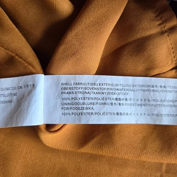 Anthropologie J.O.A. Dotted + Spotted Wrap Mini Dress Brown Multi Size L - Picture 13 of 15